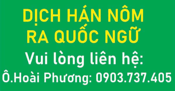 DỊCH HÁN NÔM RA QUỐC NGỮ